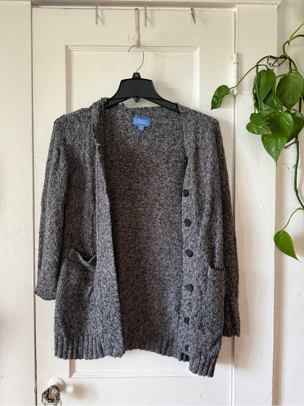 Simply Vera Vera Wang Charcoal Gray Button-Front Knit Cardigan size XS